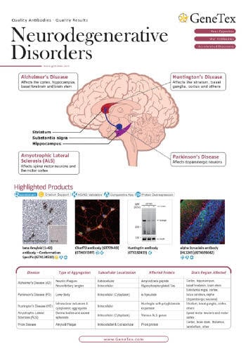 Brochure GeneTex Neurodegenerative Disorders