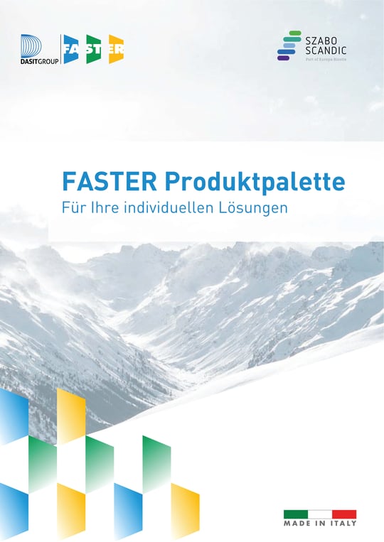 FASTER Prospekt Produktpalette SZABO-SCANDIC